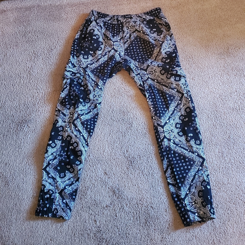 Men's Parsleys White/Black Cargo Pants Sz M